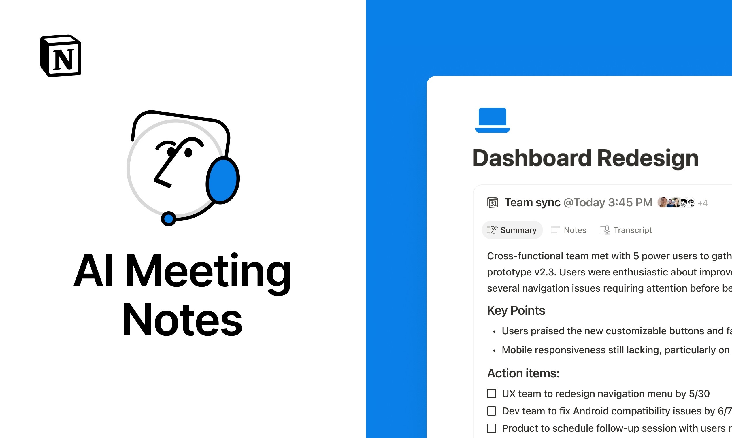 AI Meeting Notes by Notion