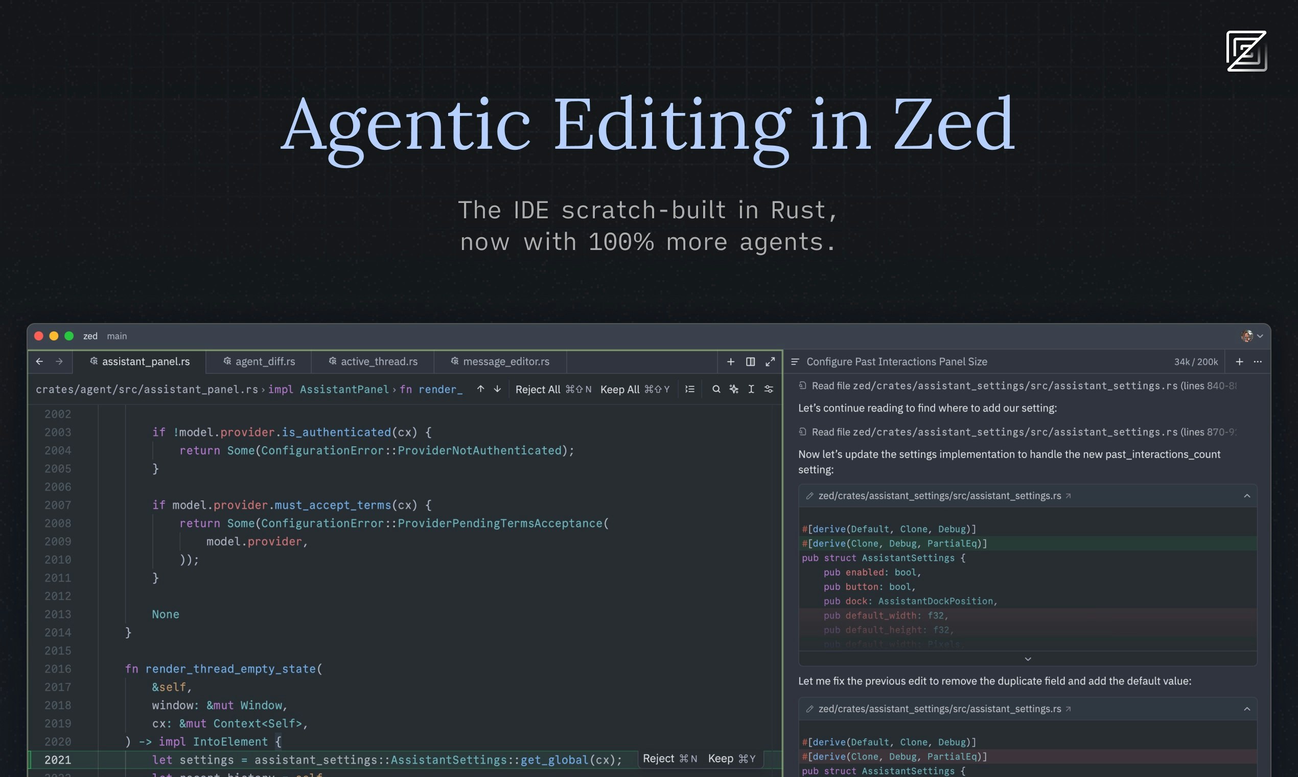 Zed Agentic Editing