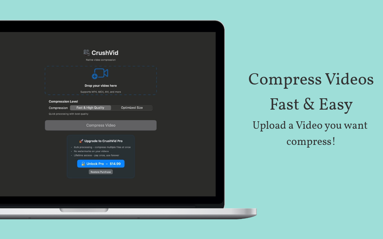 CrushVid -Video Compressor for Mac